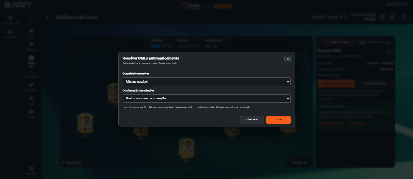 Configuração da automação de DMEs em série